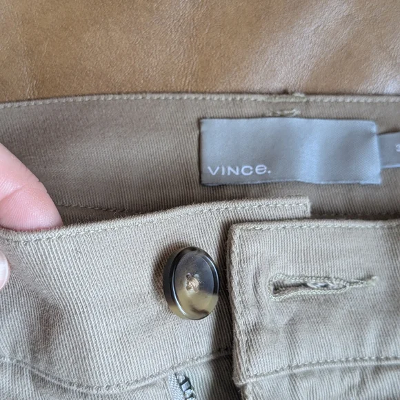 VINCE. Beige Cotton Blend Pants